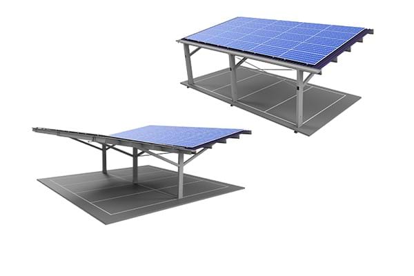 Zonnepanelen carport ValkTop - twee uitvoeringen - voor grote en kleine parkeerplaatsen
