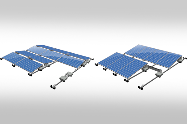 ValkPro+ flat roof solar panel mounting system in landscape and portrait